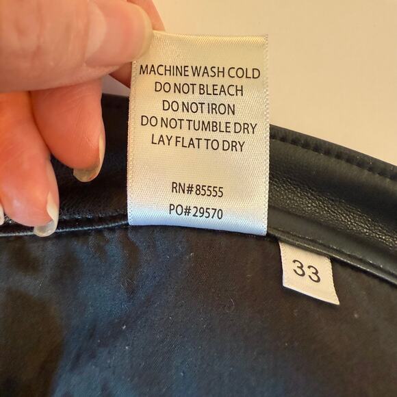 Pistola Faux Leather Pants Black Size 33 Flare Leg High Rise Sleek Edgy - Picture 5 of 9